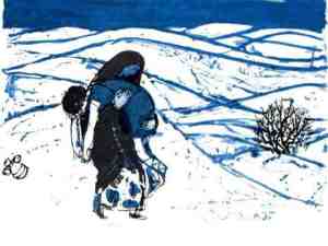 Hagar and Ismael seeking water (Hermine F. Schäfer, 1964)